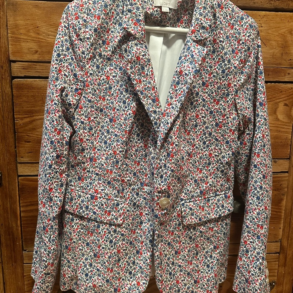 LOFT Women's Multicolor Floral Blazer